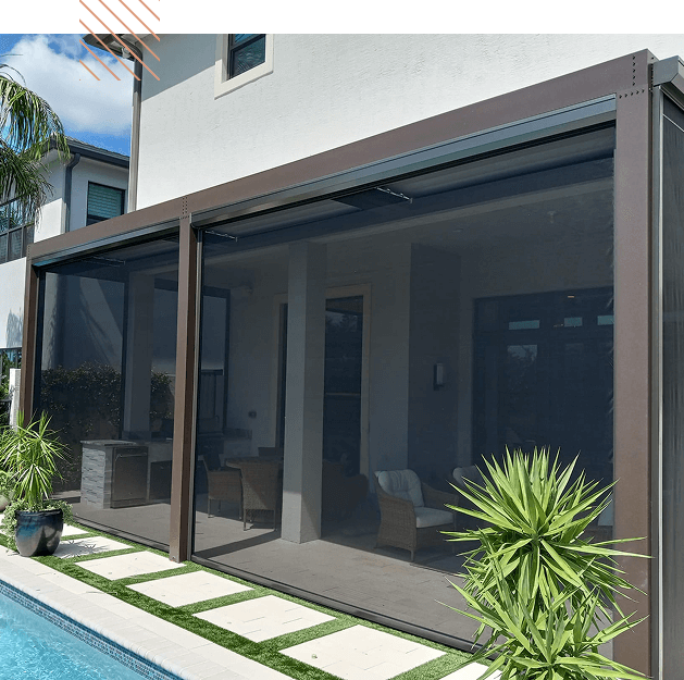 Motorized Patio Shades Gulf Coast | Waterfront Home Solutions 2026